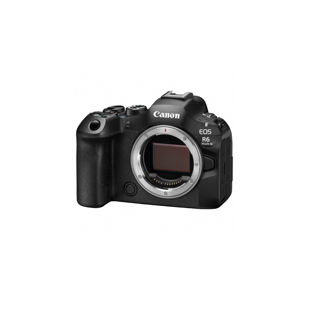 Zwarte Canon EOS R6 Mark III camera met lensmount.