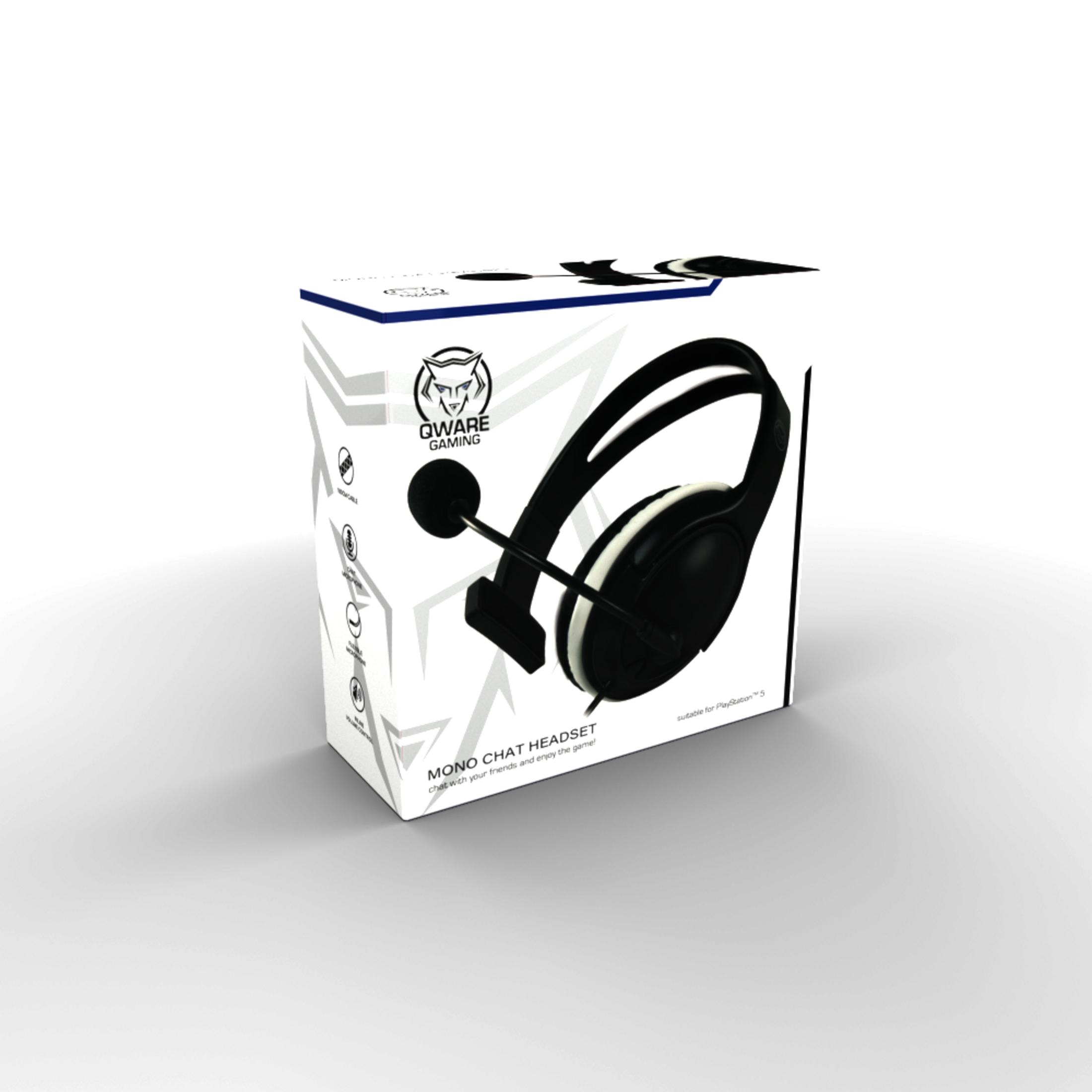 Verpackung eines schwarzen Gaming-Headsets mit Mikrofon, ideal für PS5.