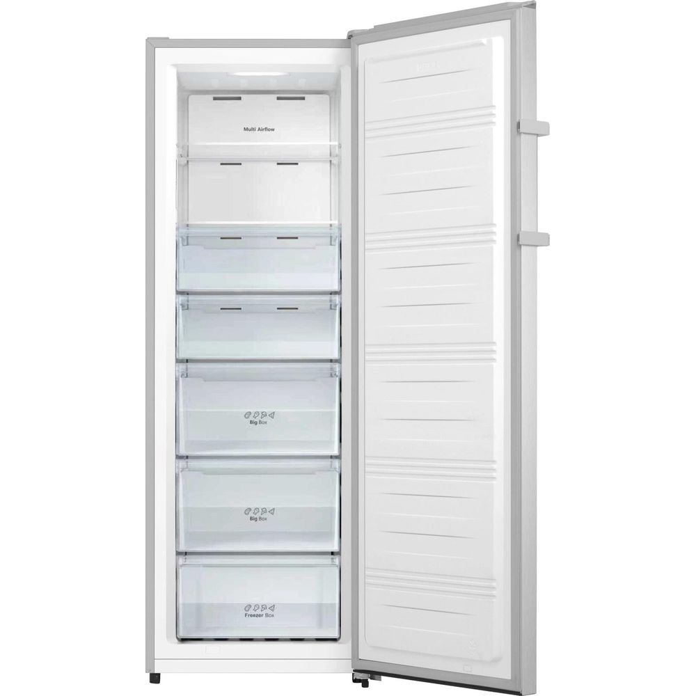 Ein offener Gefrierschrank mit mehreren Schubladen und Multi-Airflow-Technologie.