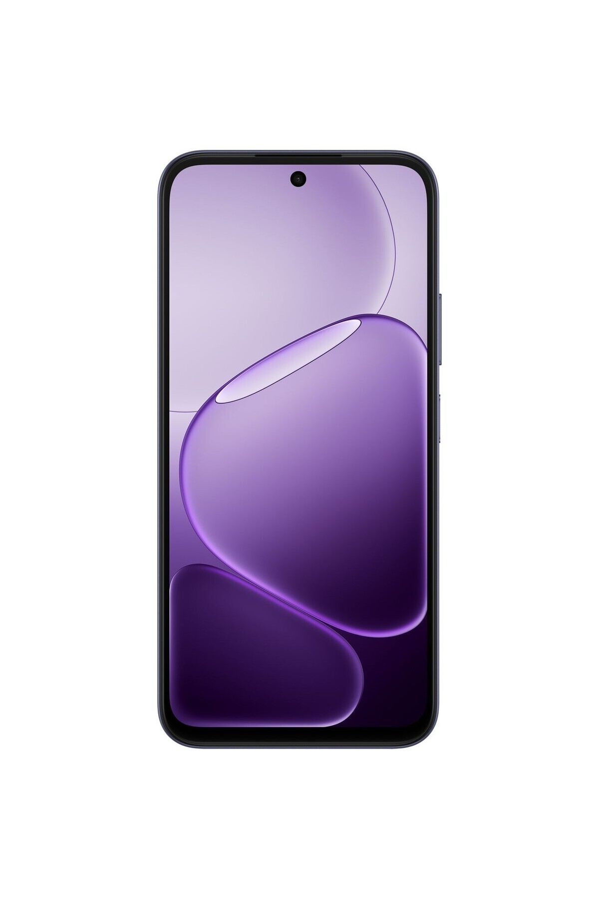 Soyut şekiller içeren mor duvar kağıdına sahip koyu bir akıllı telefon.