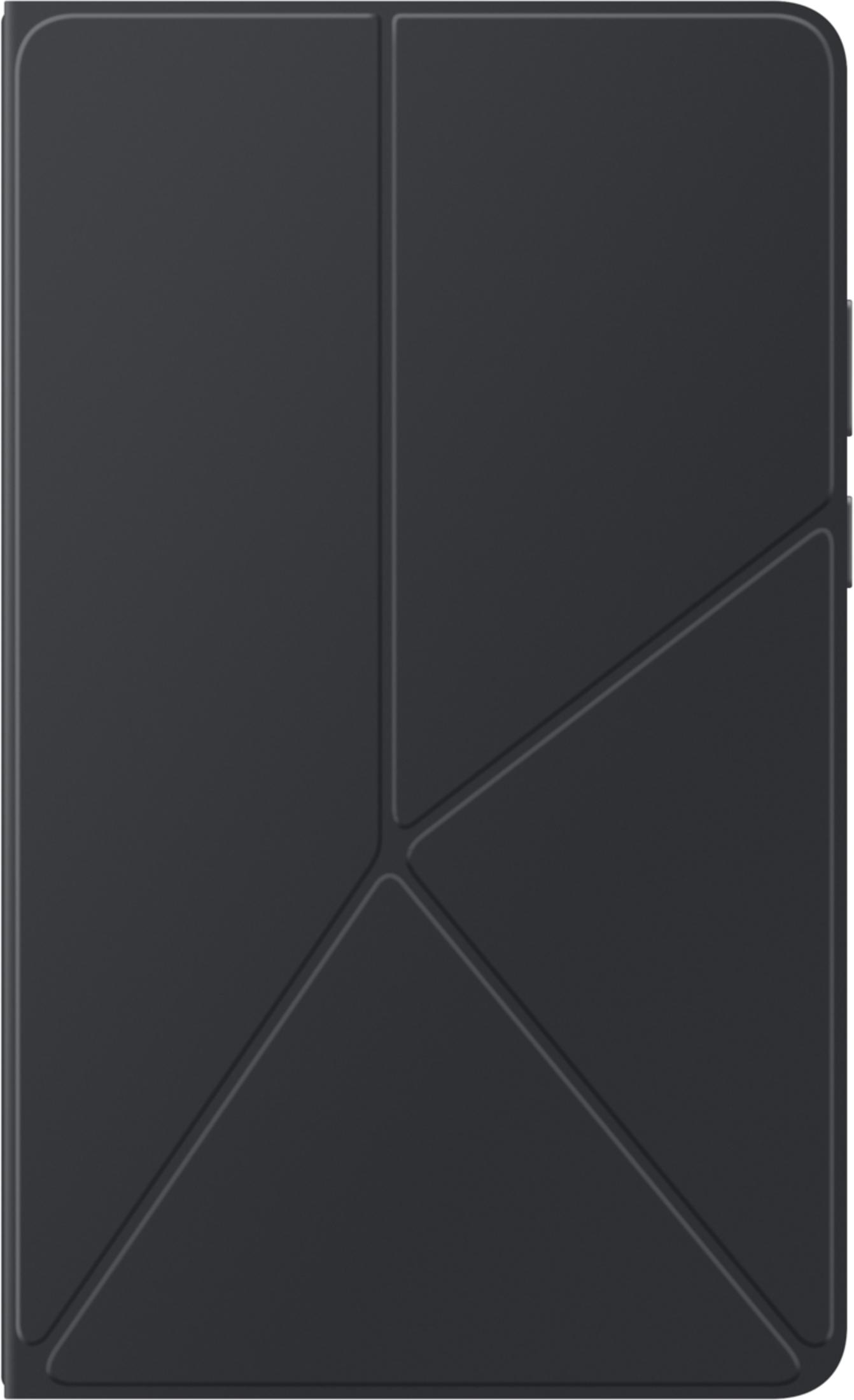 Copertina grigio scuro per tablet con linee geometriche.