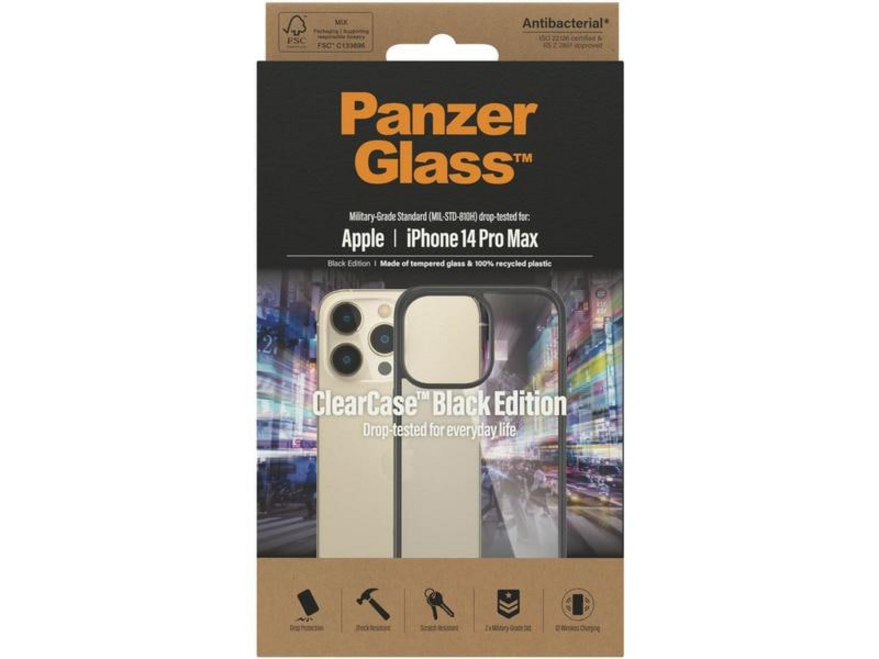 Verpackung für Panzer Glass Hülle für iPhone 14 Pro Max mit Abbildung des Telefons.