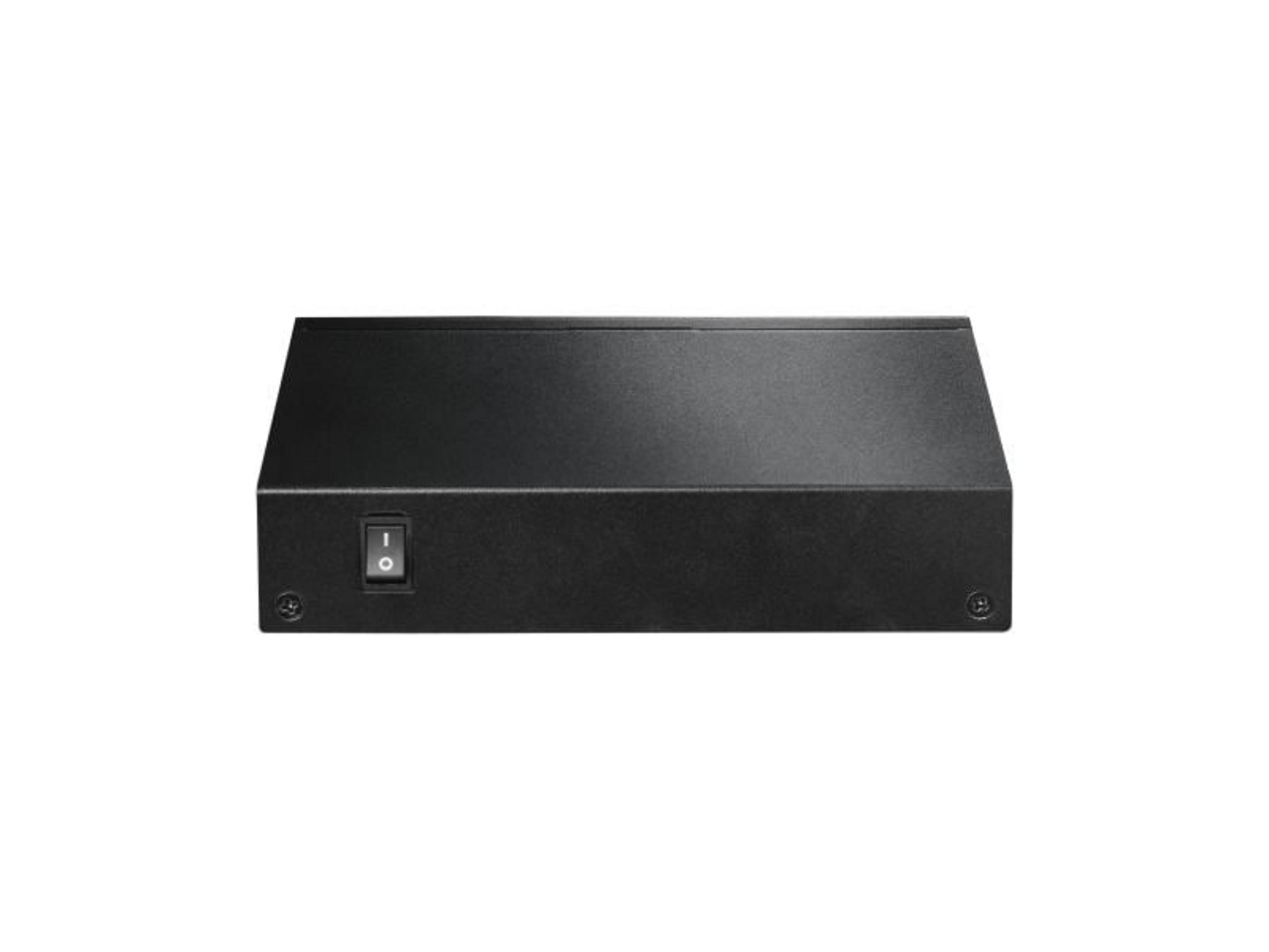 Un dispositivo elettronico nero con un interruttore a bilanciere sul davanti.