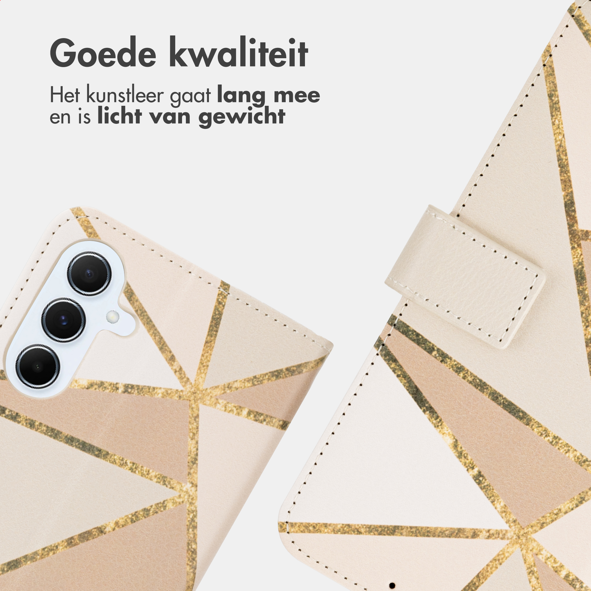 Une coque de téléphone avec motif géométrique et ensemble de caméras.