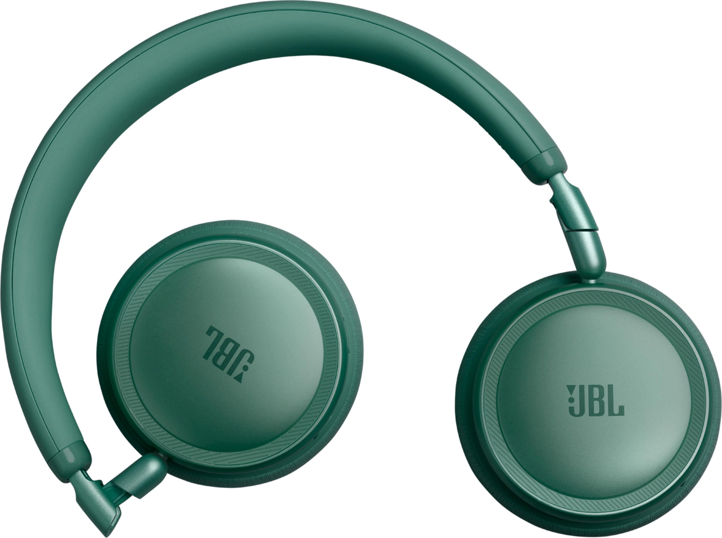 Cuffie JBL verdi con archetto imbottito e padiglioni rotondi.