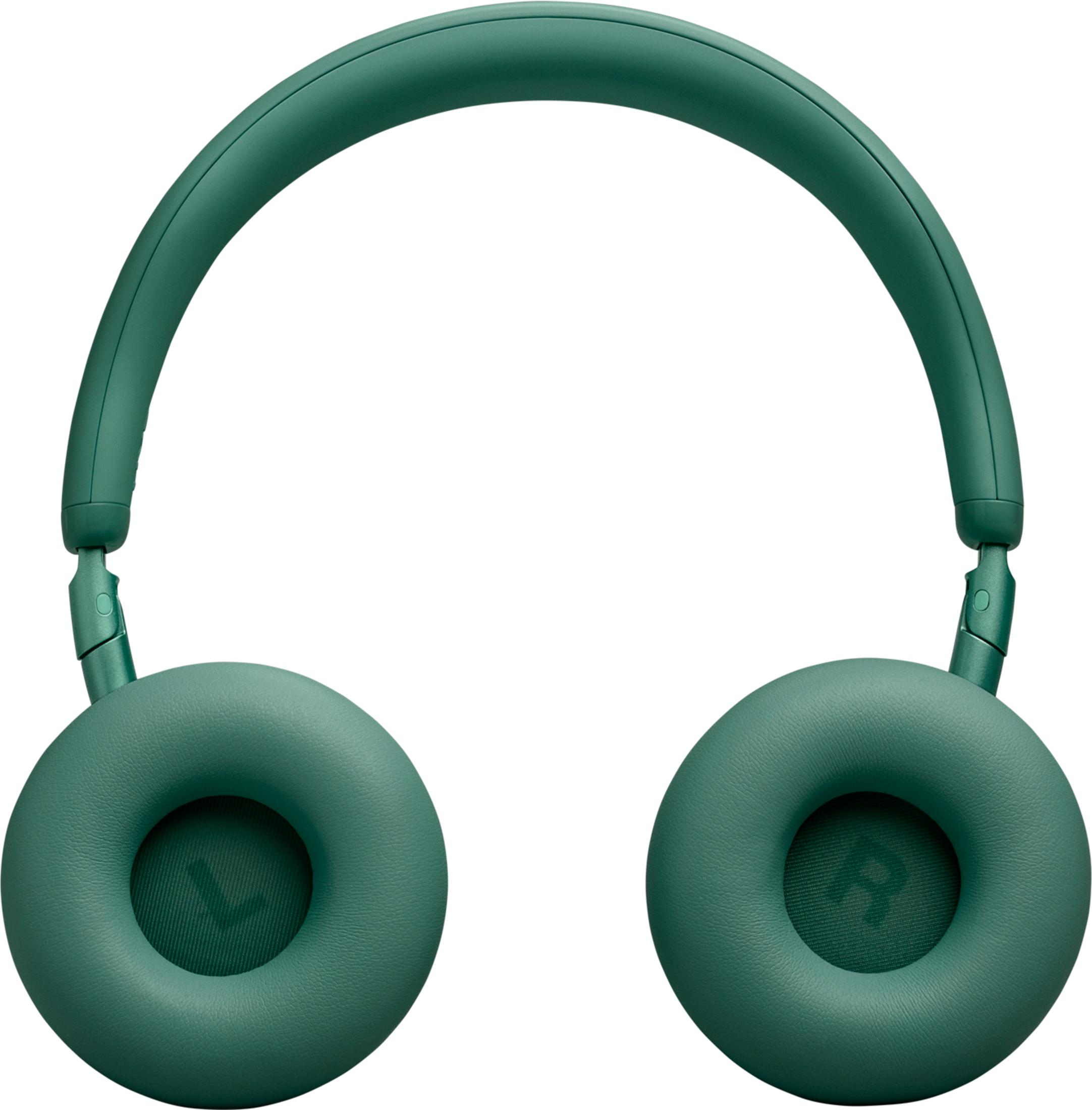 Cuffie over-ear verdi con archetto e padiglioni imbottiti. Indicatori sinistro/destro visibili.