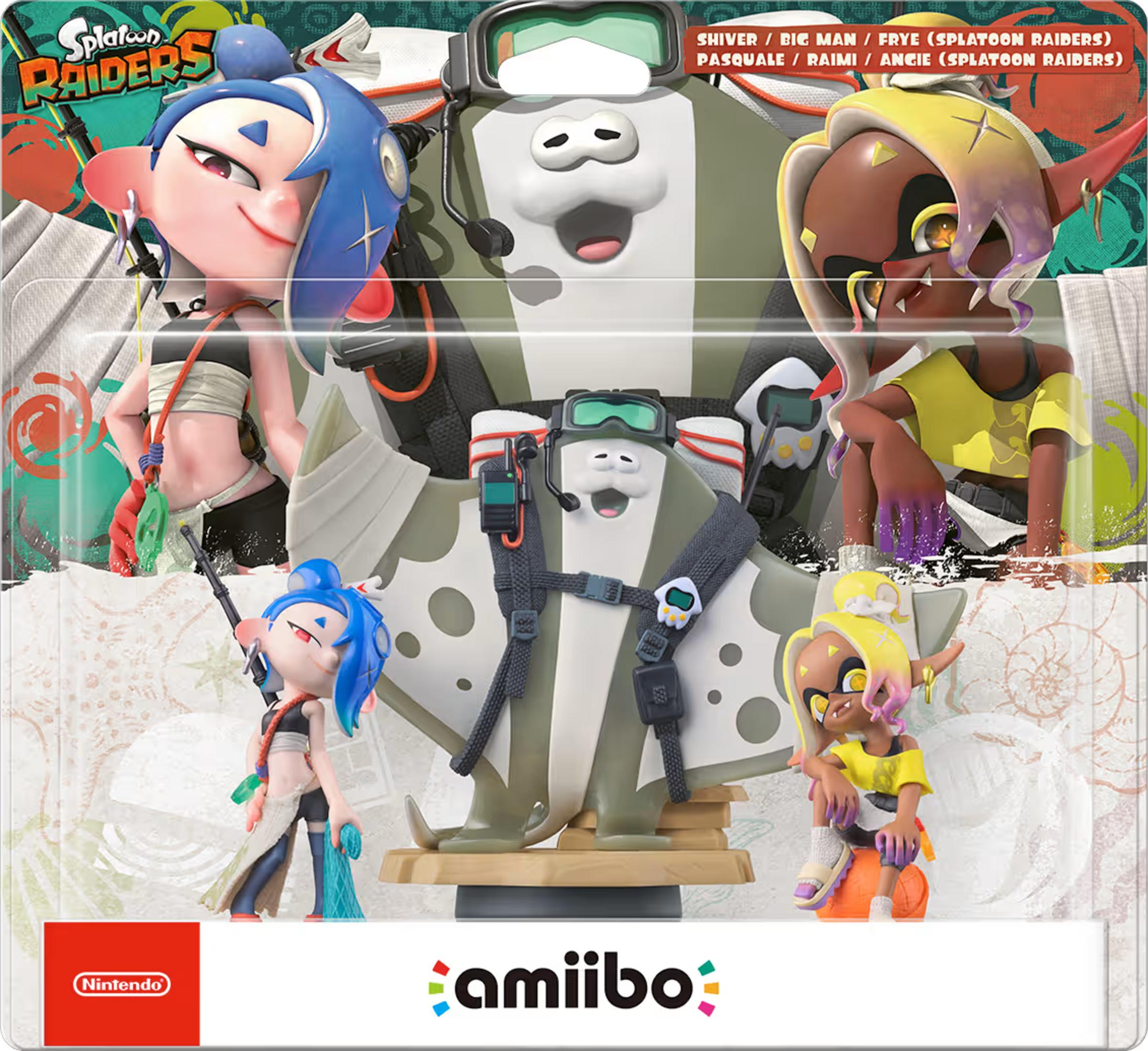Figuras Amiibo de Nintendo de Splatoon Raiders: Shiver, Big Man, Frye, Pasquale, Raimi, Angie.