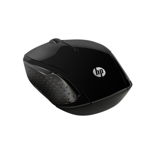 Mouse HP nero con impugnatura testurizzata e logo.