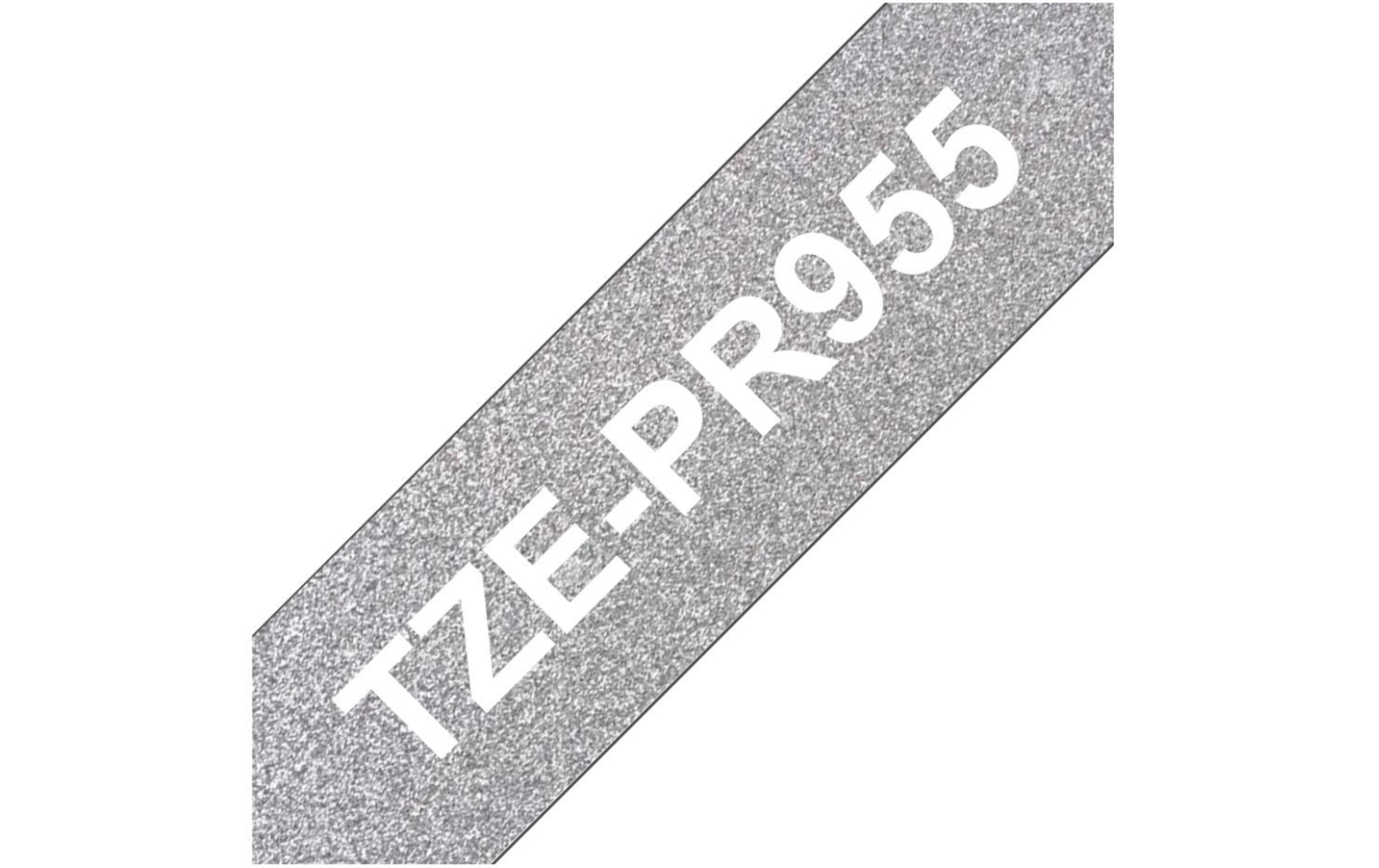 Graues Band mit weißem Text TZE-PR955.
