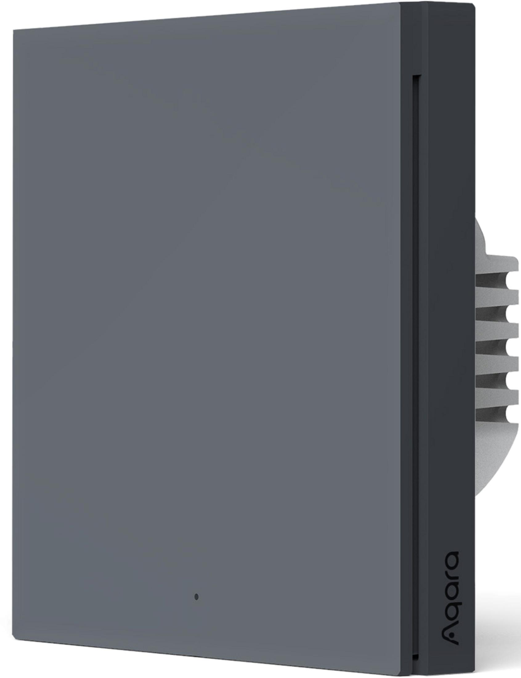 Dispositivo Aqara grigio con alette sul lato destro.