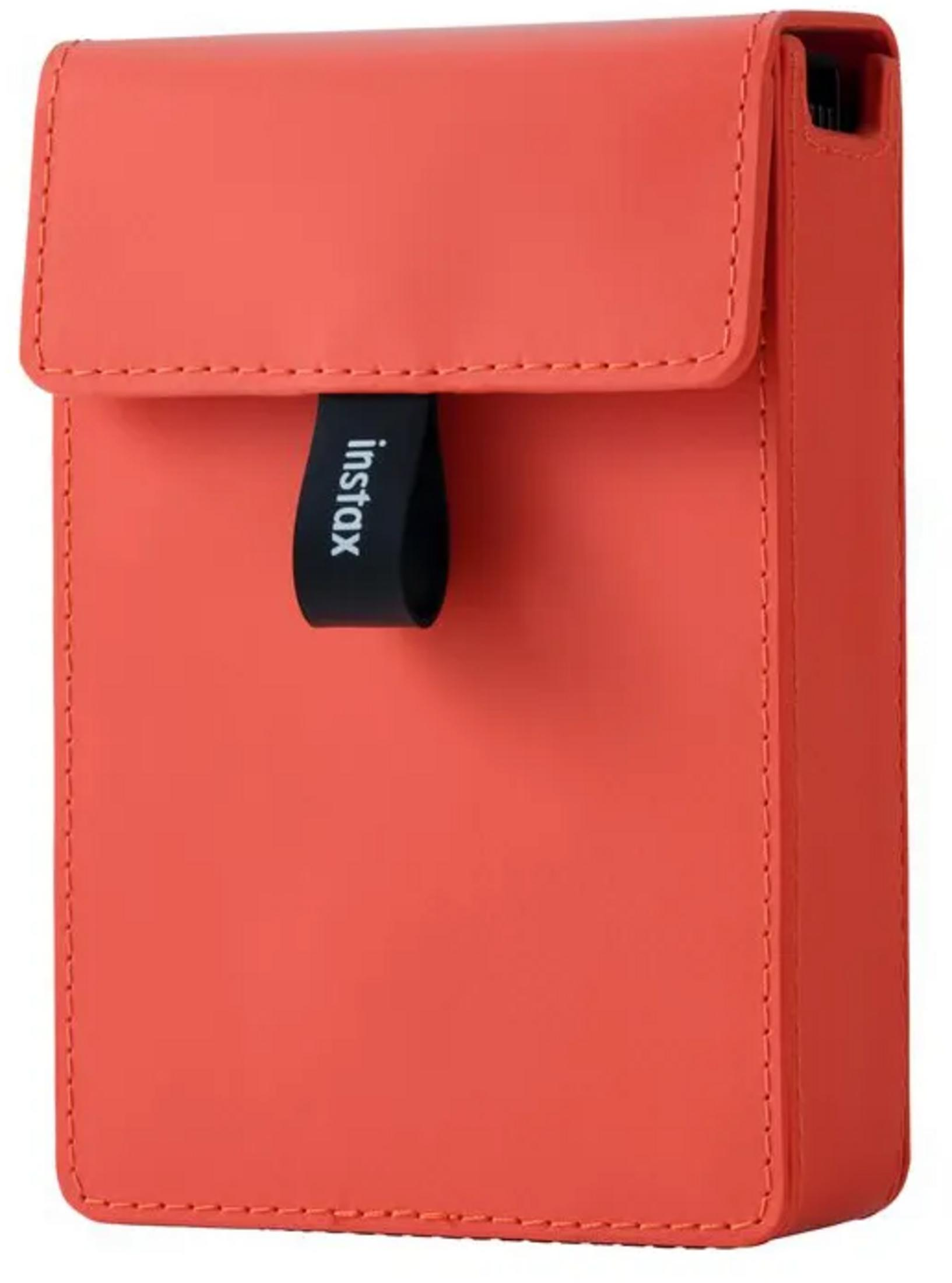Orangefarbene Tasche mit schwarzem 