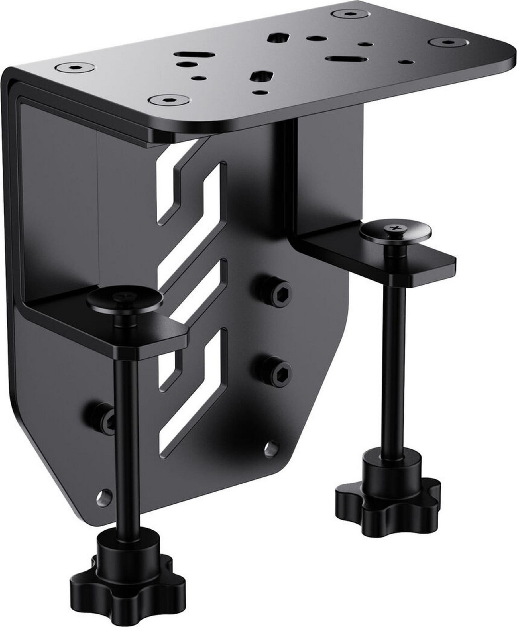Black adjustable mount with star knobs and screws.