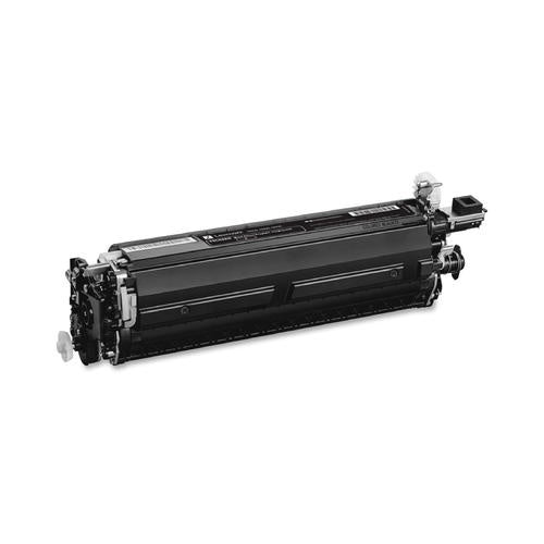 Cartuccia toner stampante laser nera con vista dettagliata di connettori e cilindro.