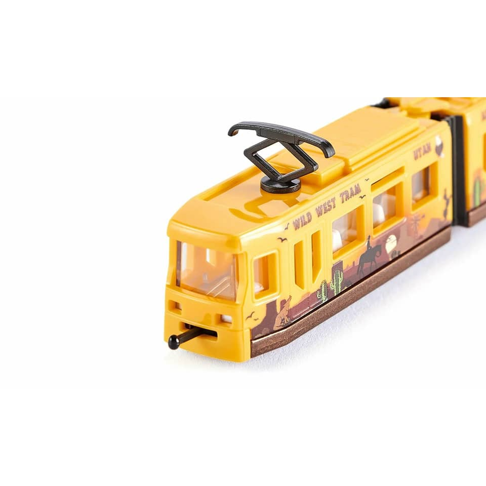 Gelber Spielzeug-Triebwagen mit 