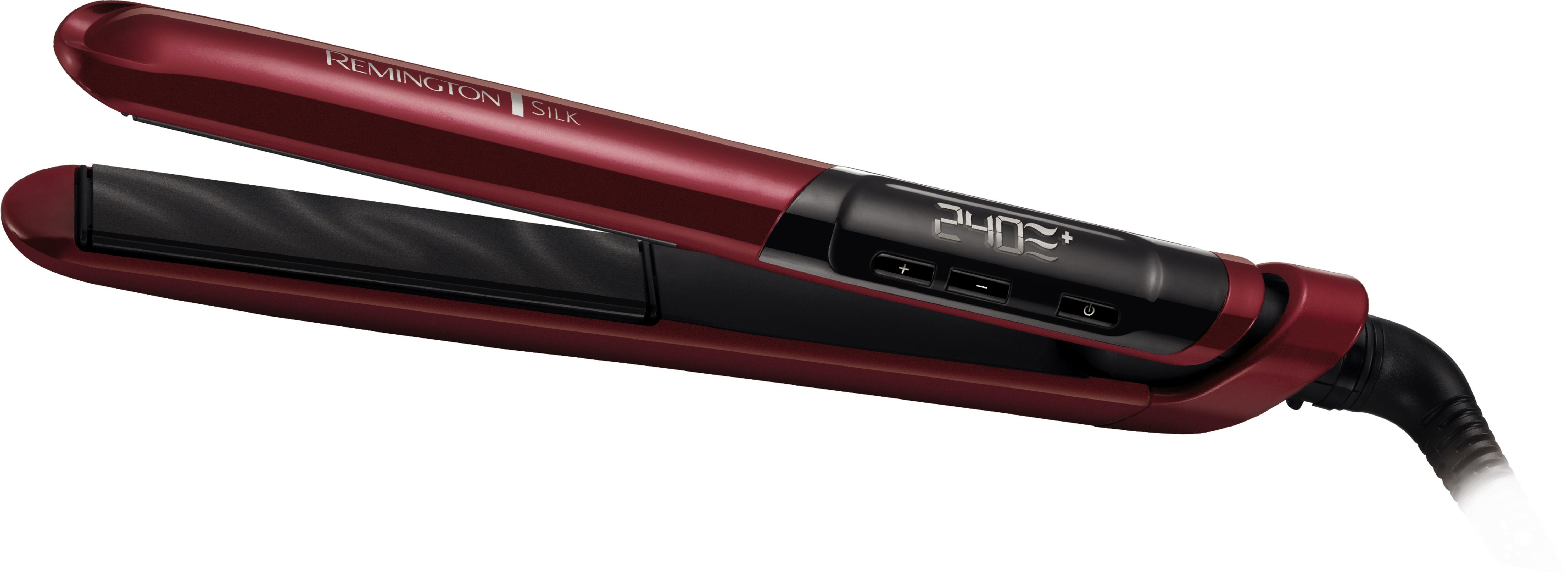 Roter Remington Haarglätter mit digitaler Anzeige, 240 Grad.