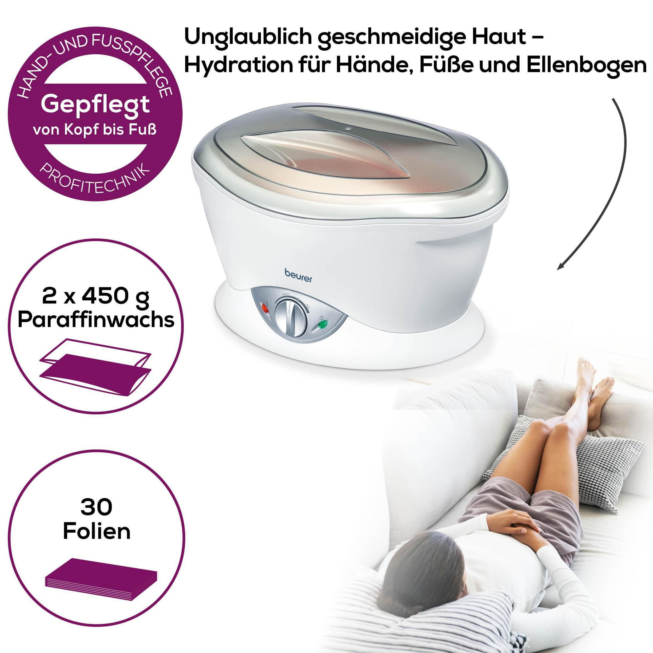 Beurer Paraffinbad mit zwei 450g Wachspackungen und 30 Folien.