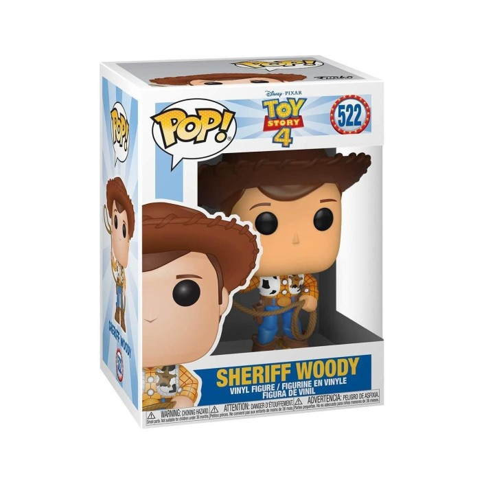 Funko Pop! Figur von Sheriff Woody aus Toy Story 4 in der Verpackung.