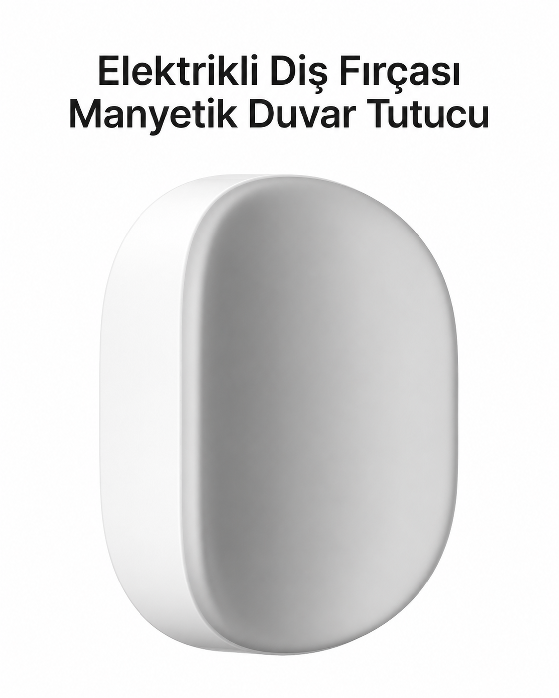 Elektrikli diş fırçaları için beyaz, oval duvar tutucu.