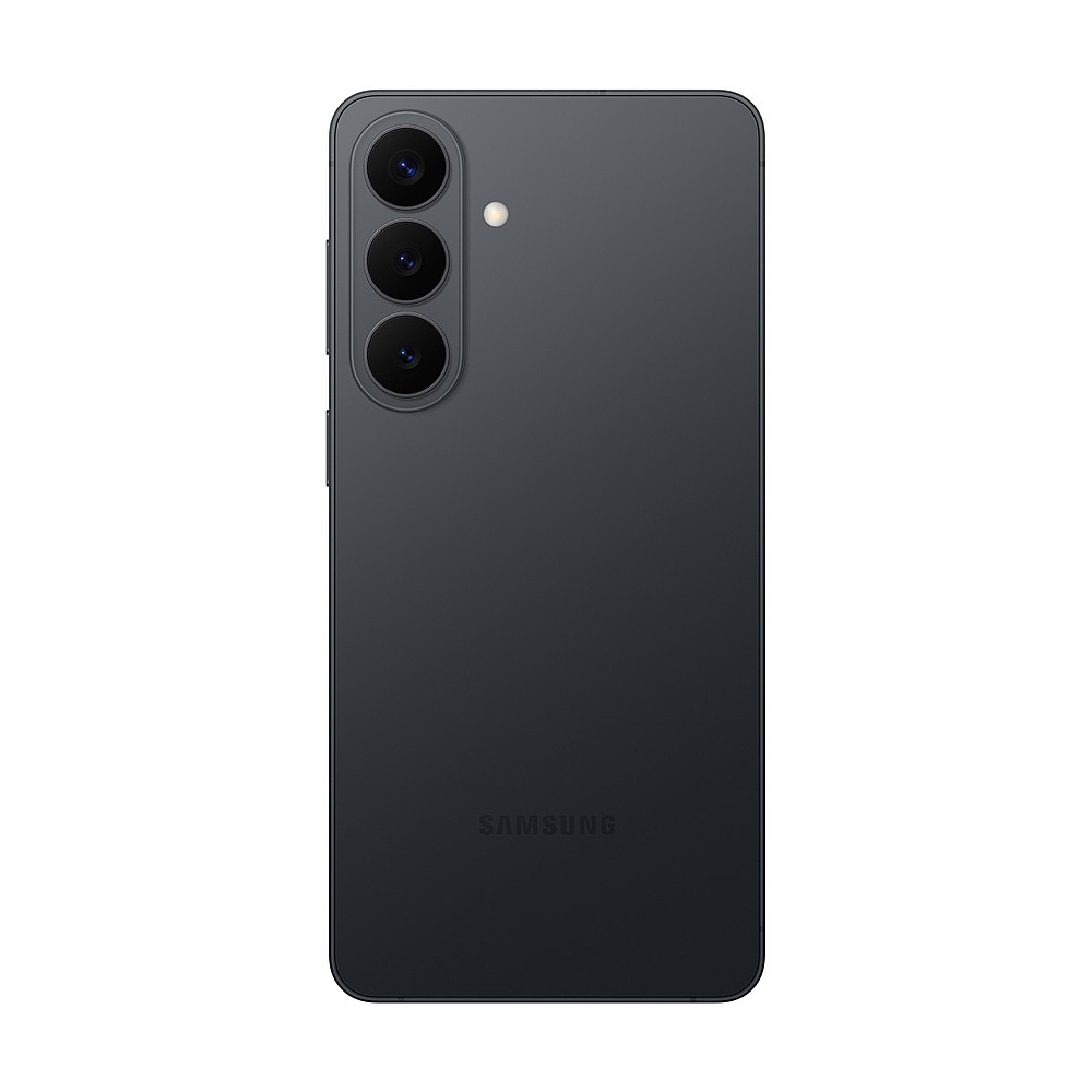 Retro di uno smartphone Samsung scuro con tre obiettivi e flash.