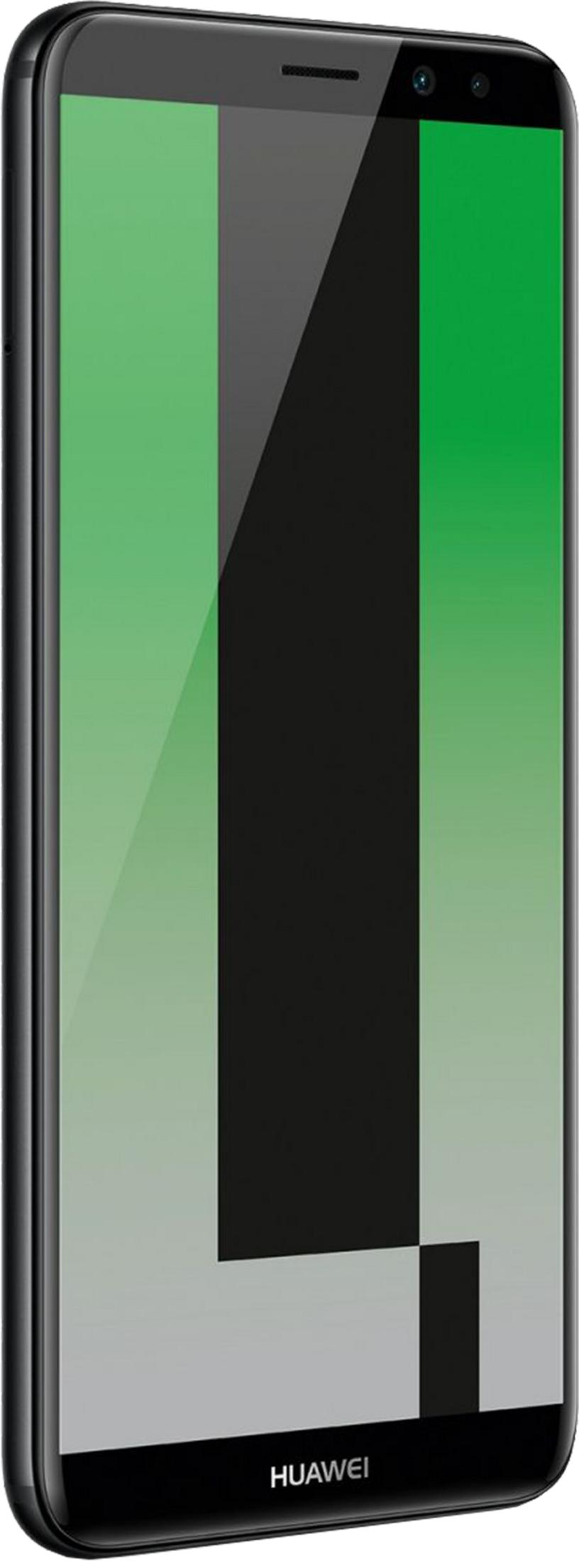 Ein schwarzes Smartphone mit grünem und schwarzem Hintergrundbild.