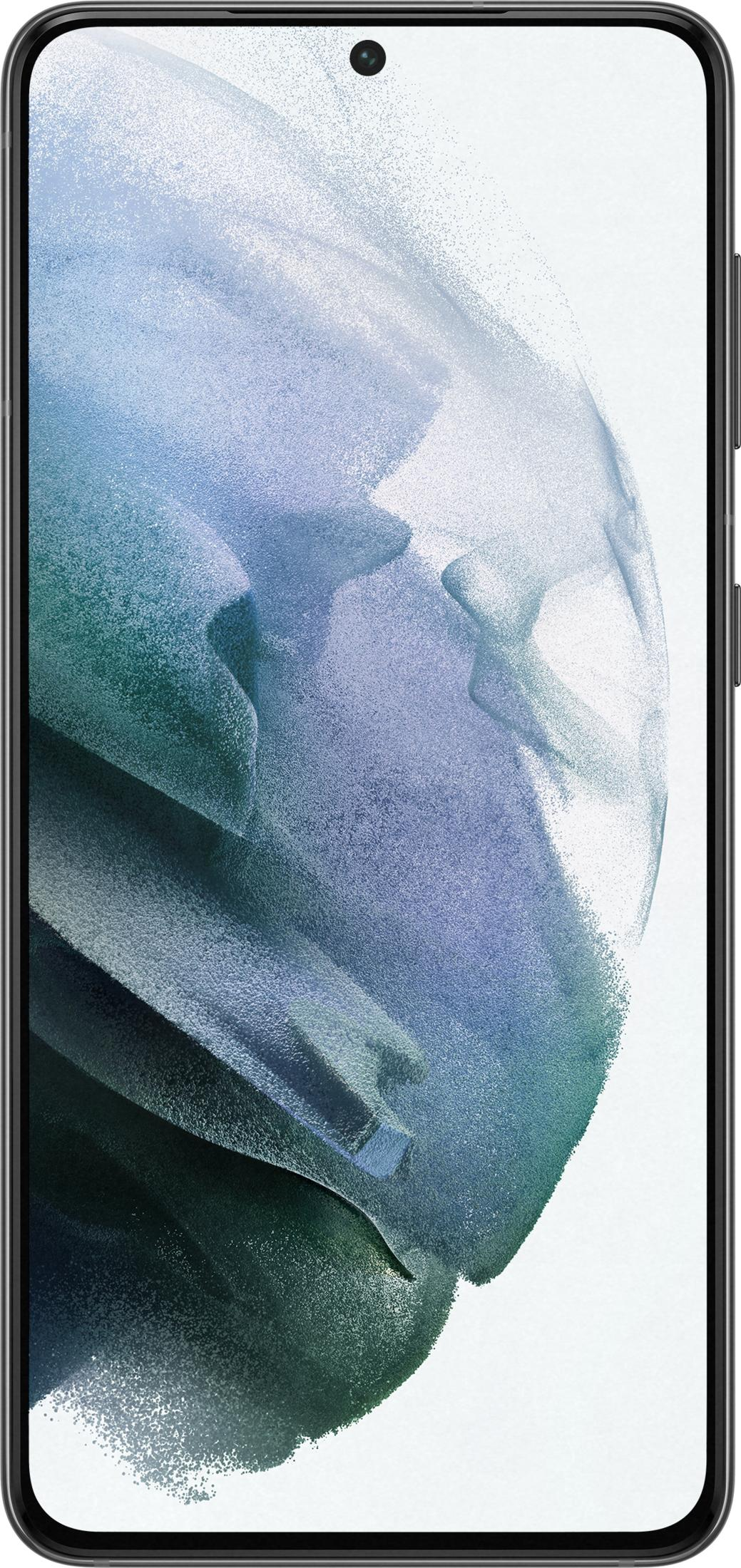 Smartphone affichant un écran abstrait à motifs bleus et verts.