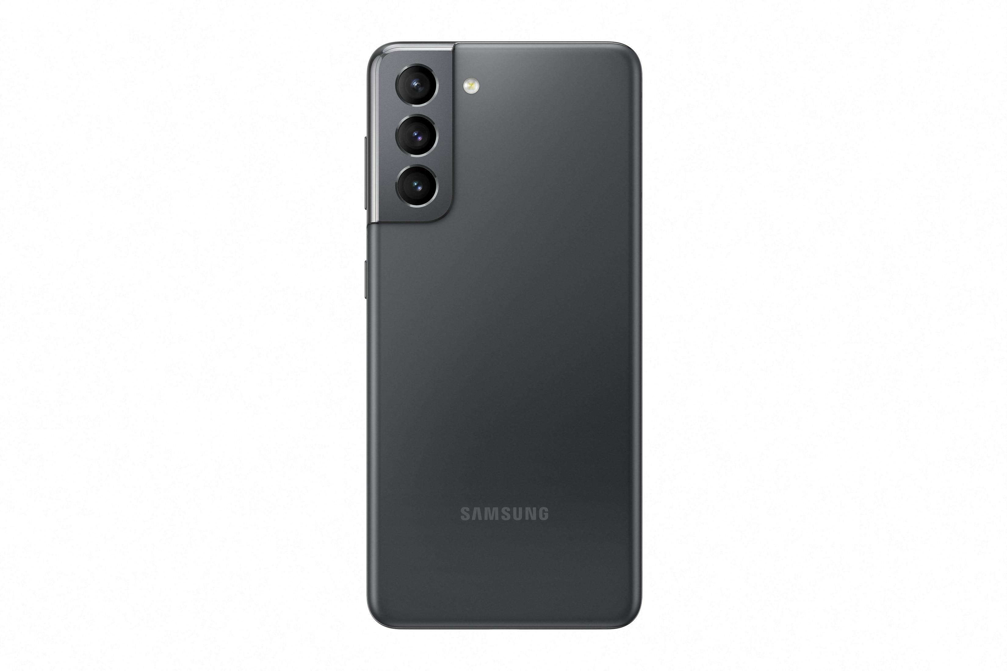 Dos d'un smartphone Samsung sombre avec trois caméras et un flash.