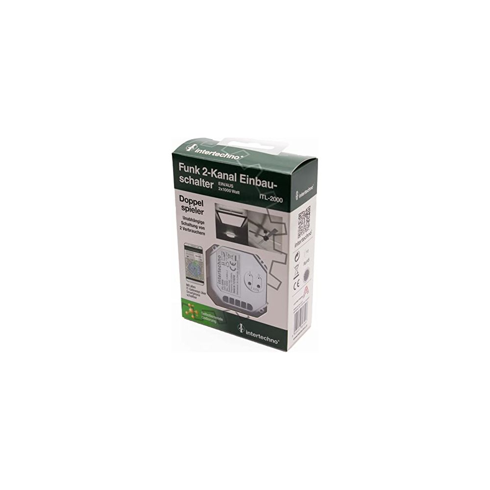 Verpackung für Intertechno 2-Kanal Einbau-Schalter, ITL-2000, 2x1000W.