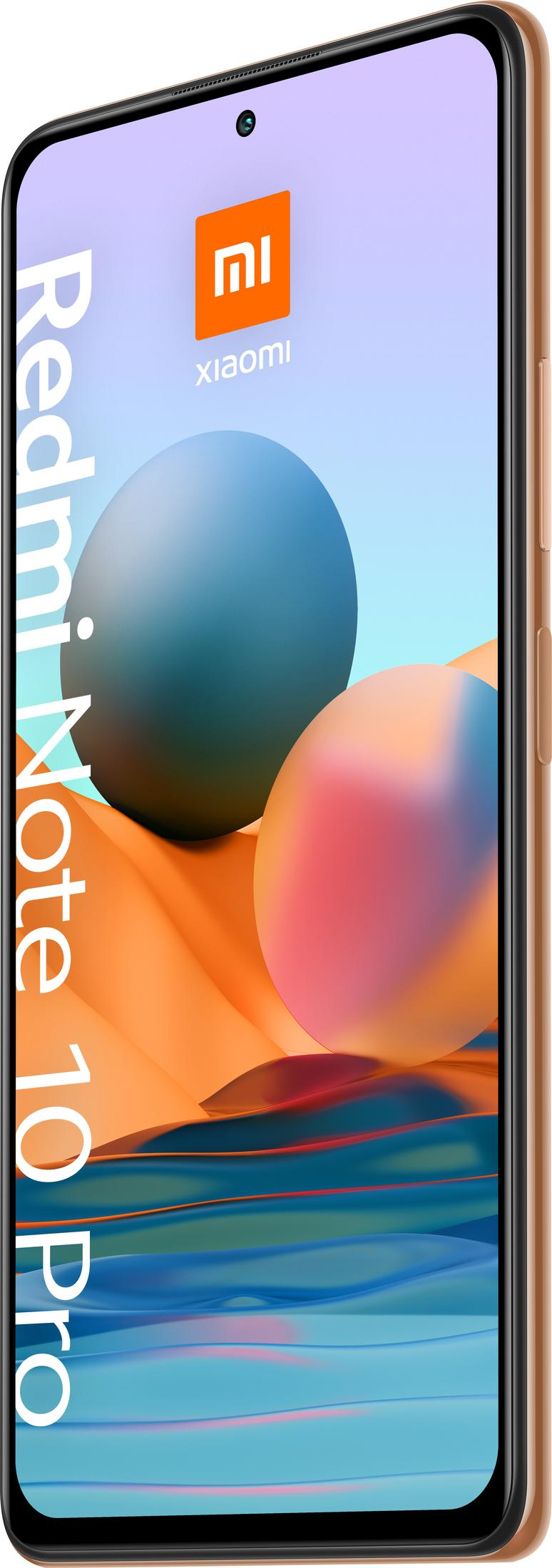 Ein Smartphone mit dem Redmi Note 10 Pro Schriftzug. Oben das Mi-Logo.