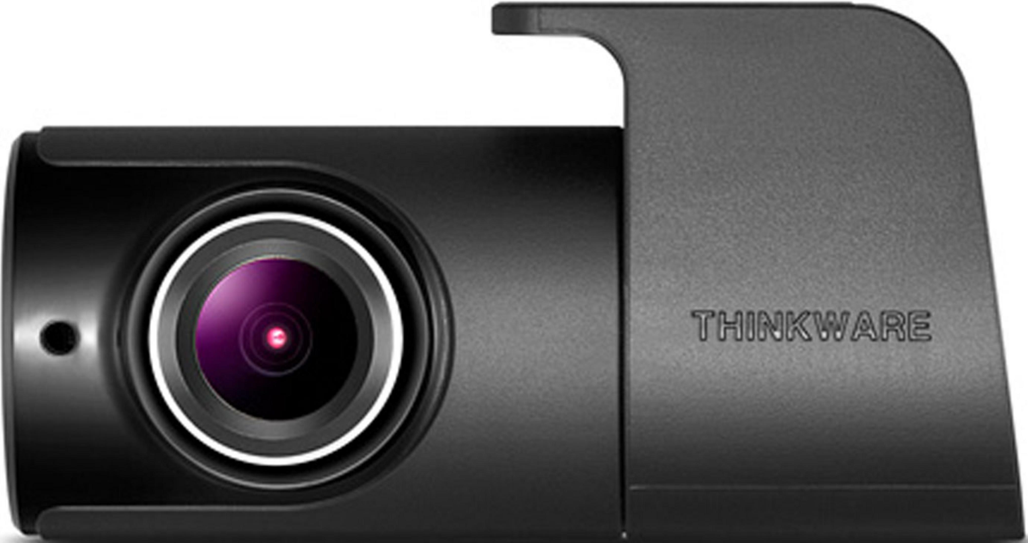 Ein schwarzer Thinkware Dashcam mit Linseneinheit.