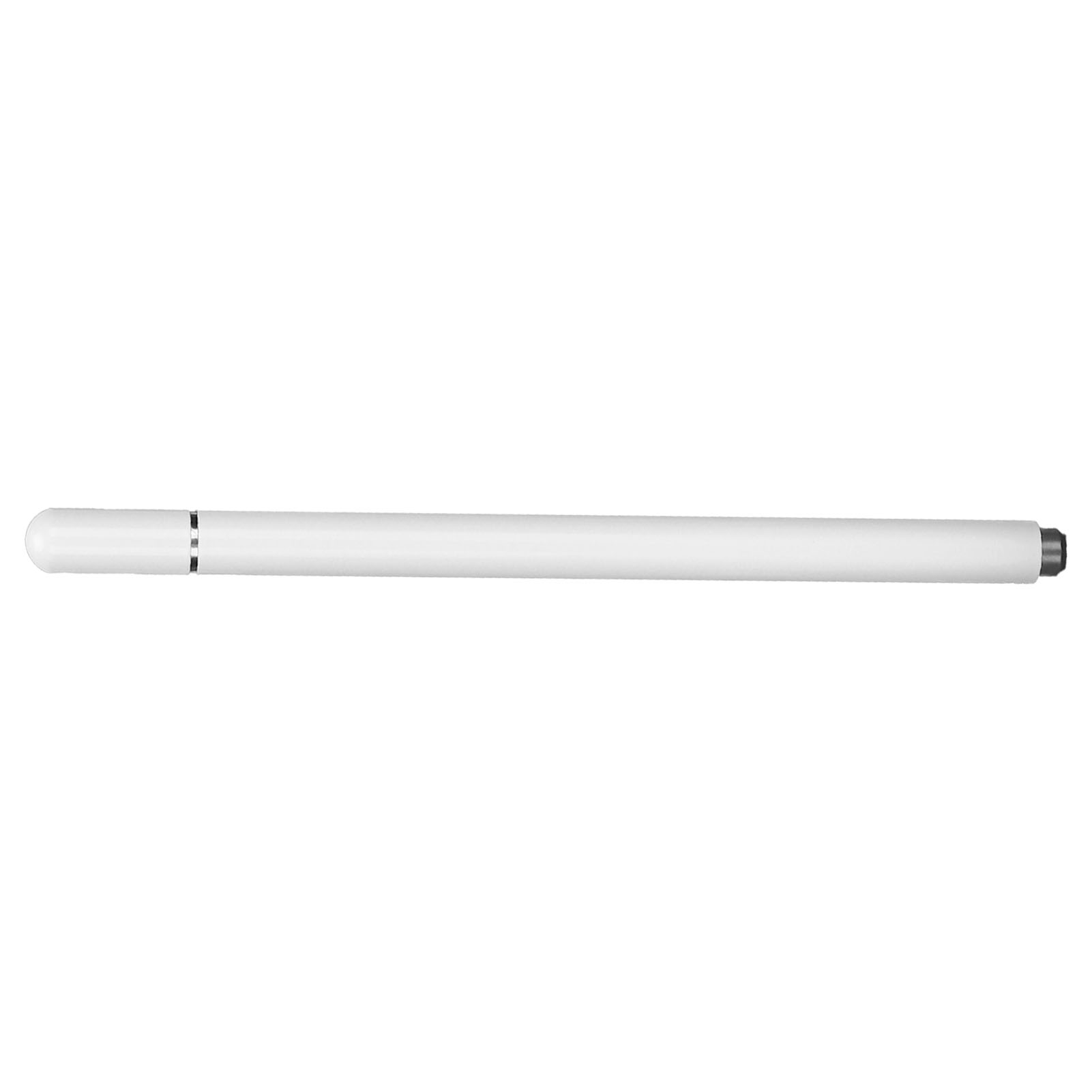 Ein weißer Stift mit silbernen Akzenten liegt auf weißem Grund.