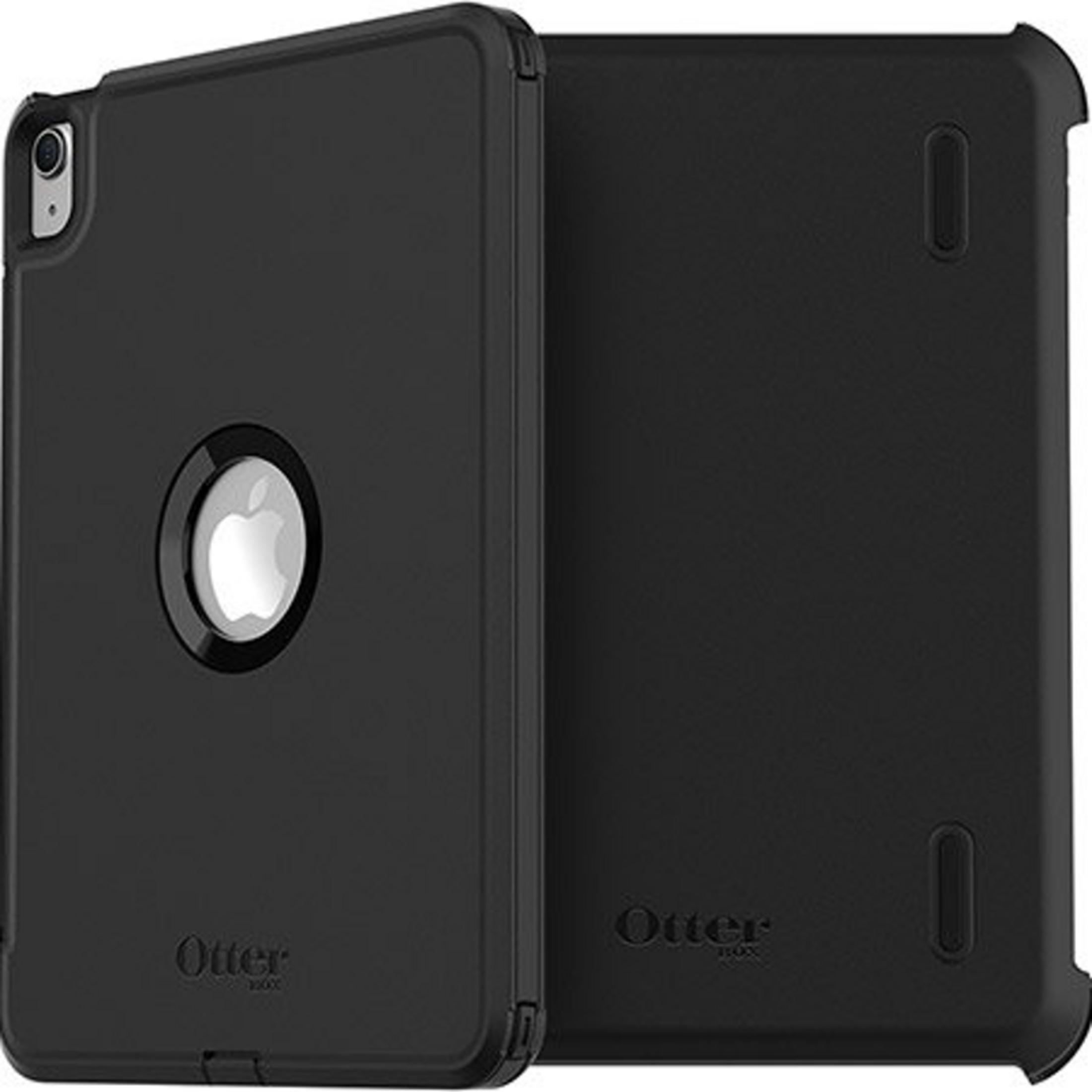 Schwarze Schutzhülle für ein Tablet mit Apple-Logo und Otter-Schriftzug.