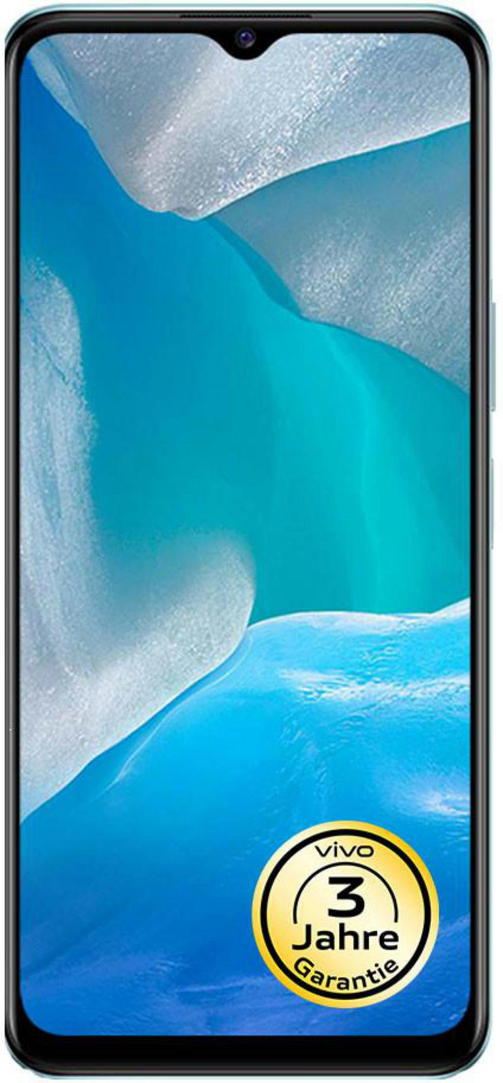 Smartphone con sfondo blu e sigillo '3 anni di garanzia'