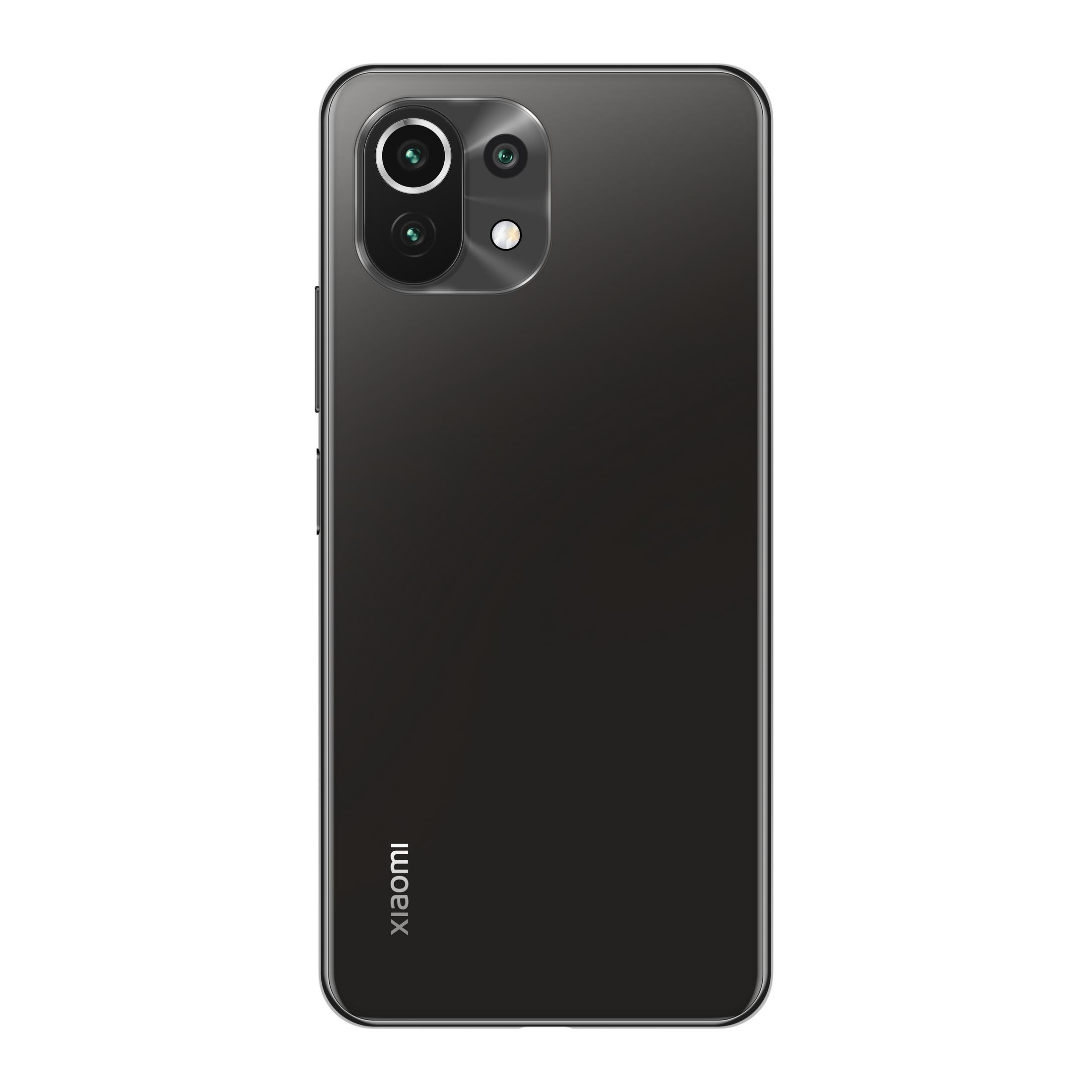 Smartphone grigio scuro con modulo fotocamera e logo Xiaomi sul retro.
