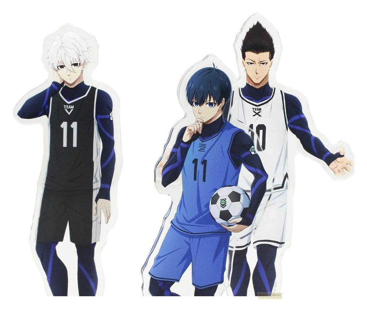 Drei Anime-Männer in Fußballtrikots, zwei mit Nummer 11 und einer mit Nummer 10.