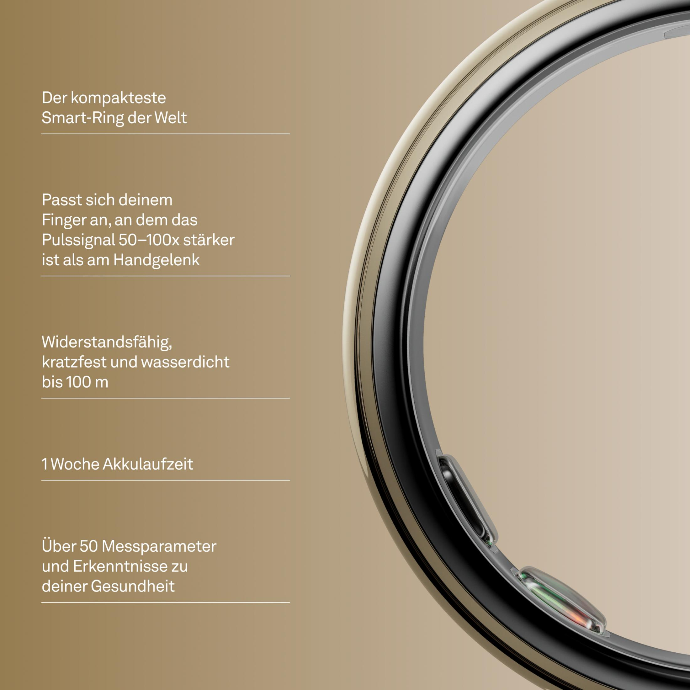 Der kompakte Smart-Ring der Welt ist widerstandsfähig, kratzfest, wasserdicht bis 100m.
