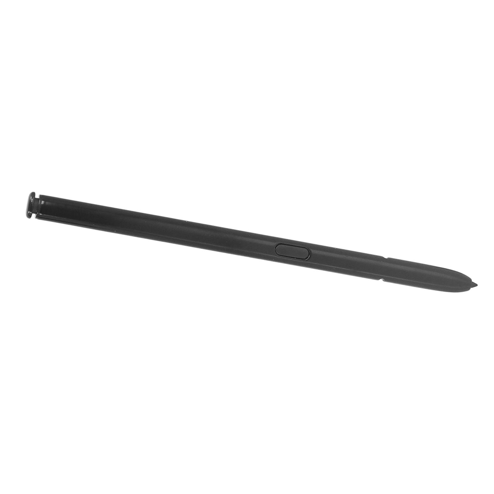Ein schwarzer Stylus-Stift liegt auf weißem Hintergrund.