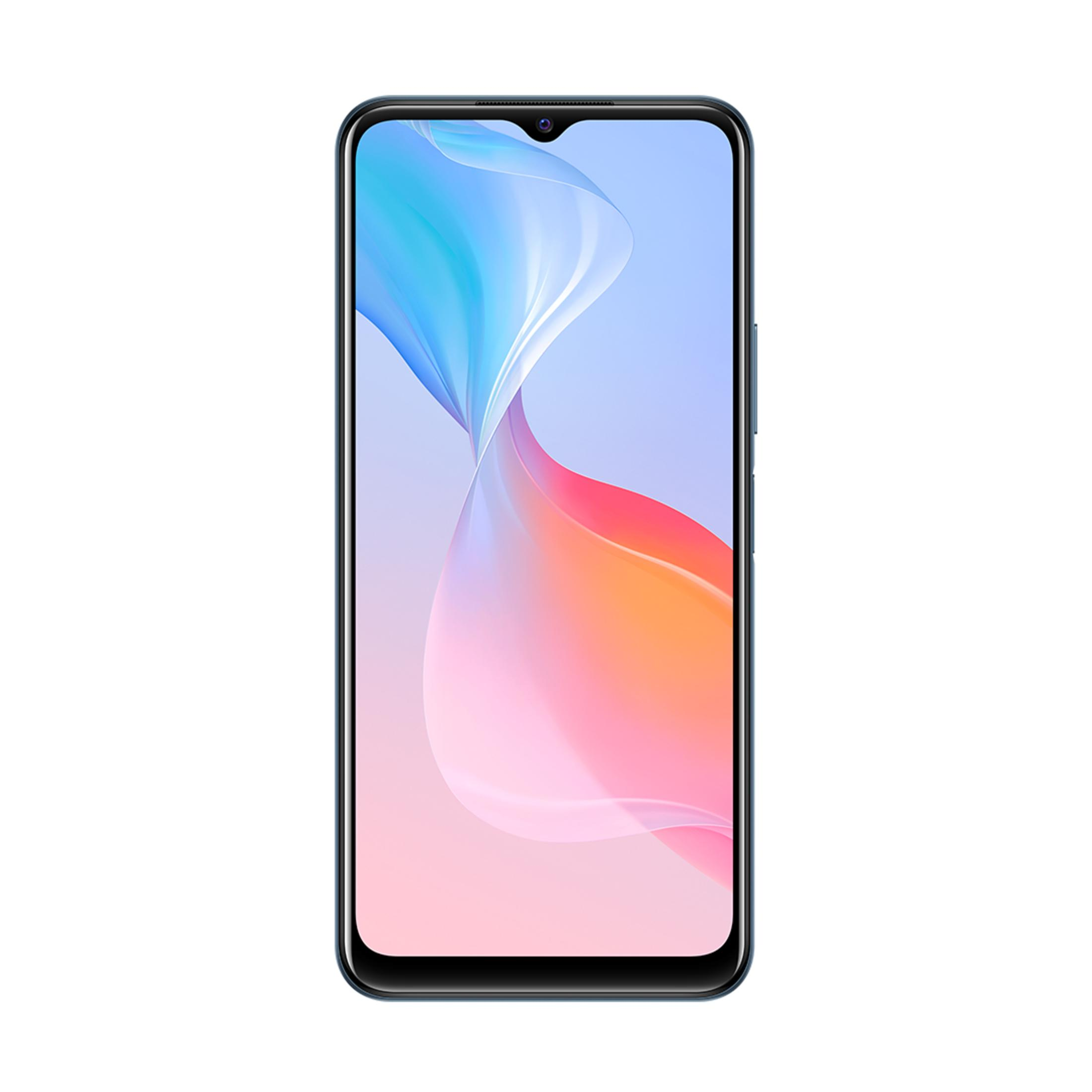Damla çentikli, renkli duvar kağıtlı koyu renk akıllı telefon.