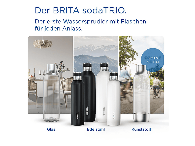 BRITA 118426 SODATRIO GLASFLASCHEN PACK 2 Glasflaschen Transparent