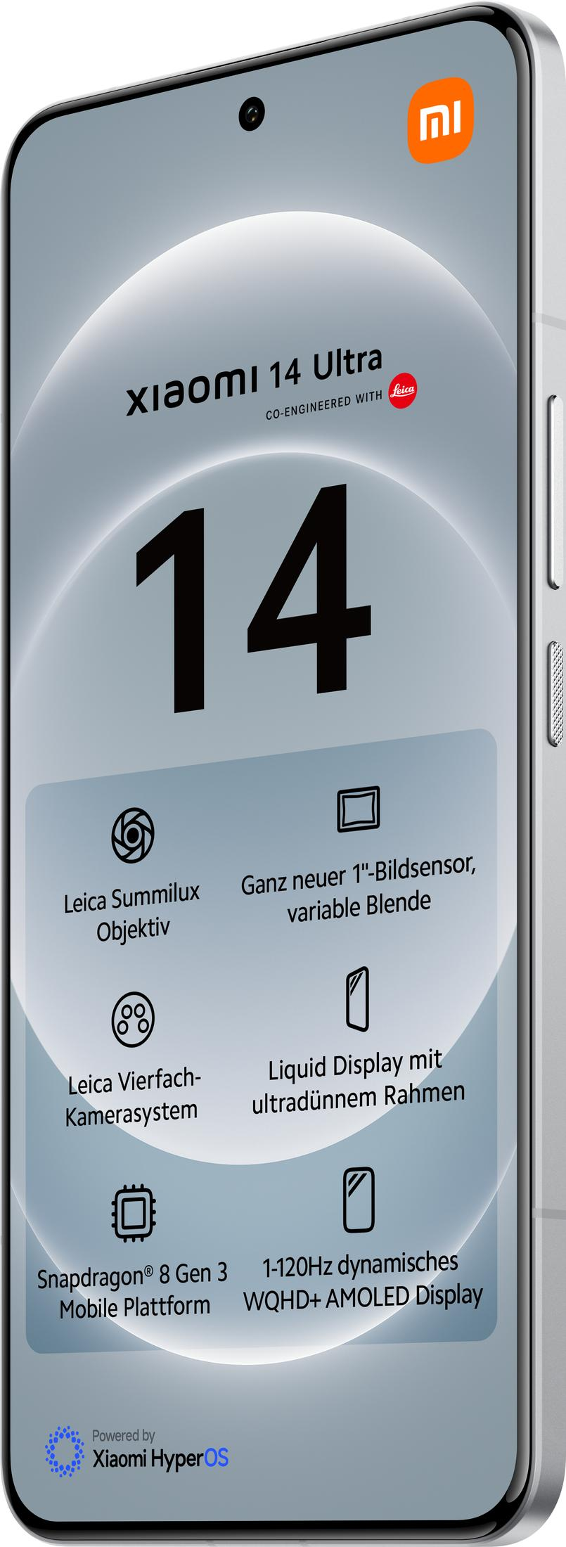 Xiaomi 14 Ultra con lente Leica, sensor de 1", pantalla líquida.