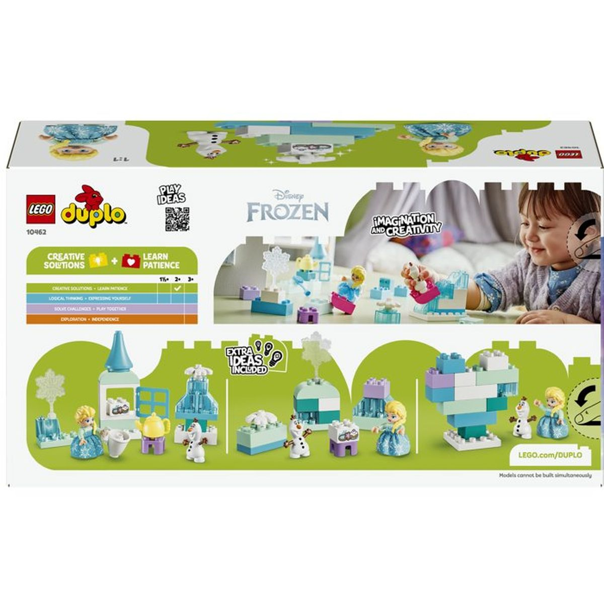 Confezione giocattolo LEGO DUPLO Disney Frozen con personaggi e mattoncini.