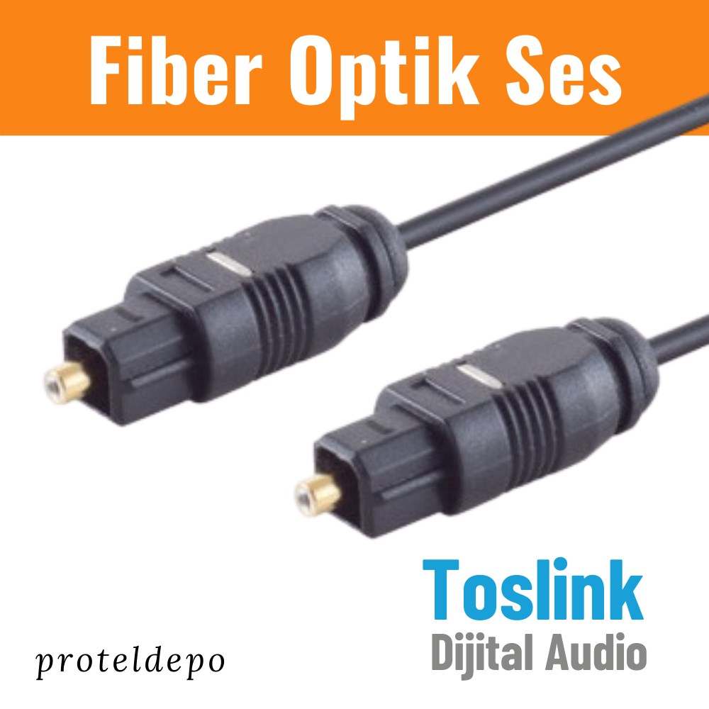 Toslink konnektörlü iki siyah optik ses kablosu, yakın çekim.