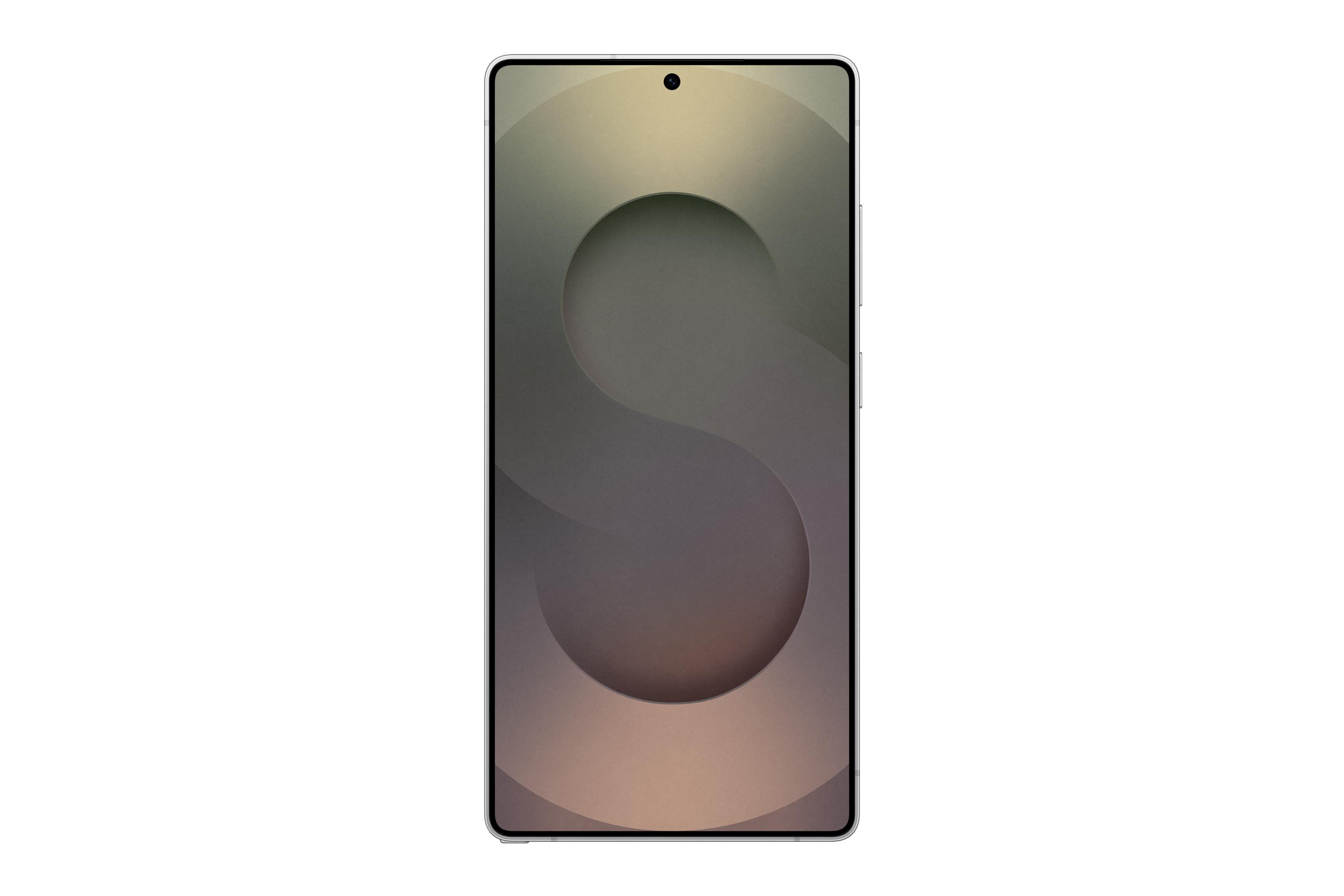 Un teléfono inteligente moderno con un fondo abstracto en la pantalla.