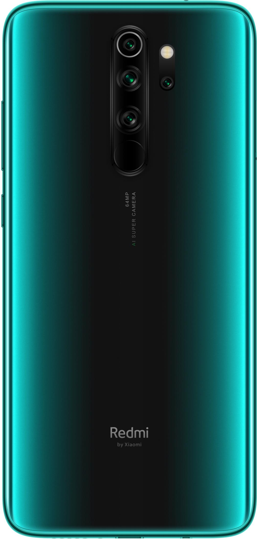 Retro di uno smartphone verde con quattro fotocamere e un flash.