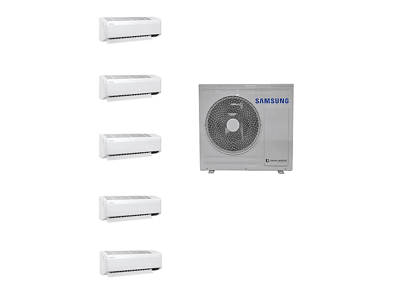 SAMSUNG Wind Free 1+5 AJ100TXJ5KH/EA 7+9+9+9+12 İç 10 kW Dış Ünite A+++ Enerji Sınıfı Multi Klima Beyaz