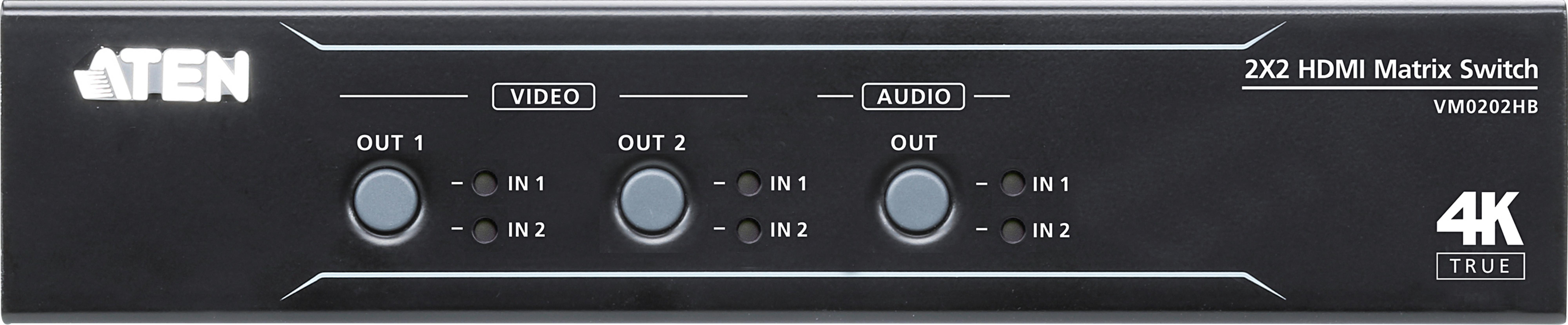 ATEN 2x2 HDMI Matrix Switch VM0202HB with video and audio outputs.