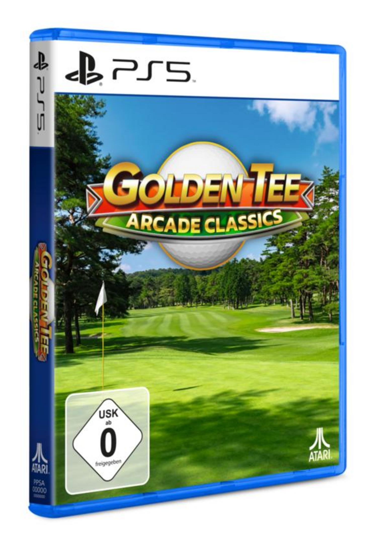 Boîtier de jeu PlayStation 5 sur le thème du golf "Golden Tee Arcade Classics".