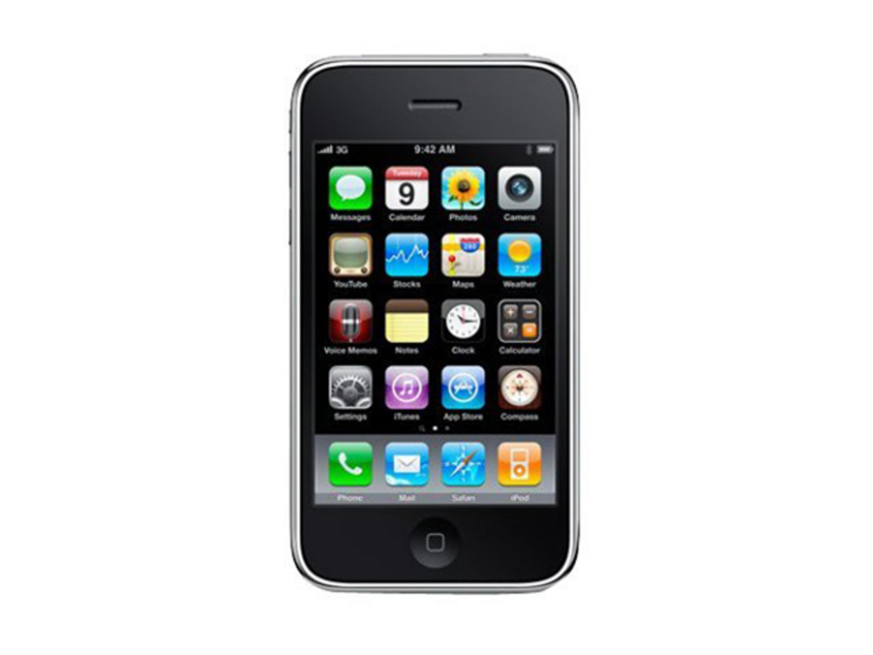 Un iPhone nero con molte icone di app sullo schermo. Mostra le 9:42.