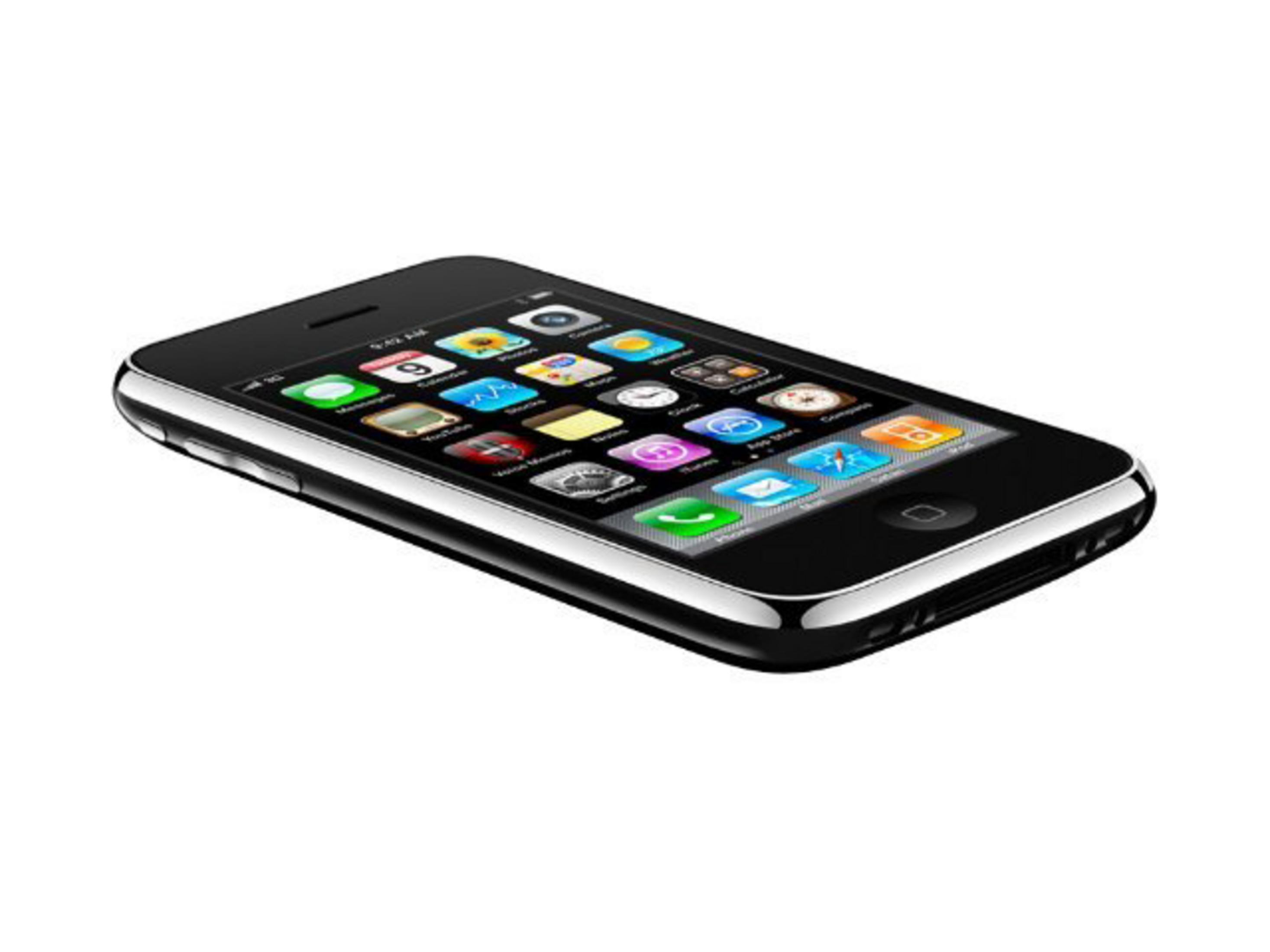 Un iPhone nero con molte icone di app visualizzate sullo schermo.