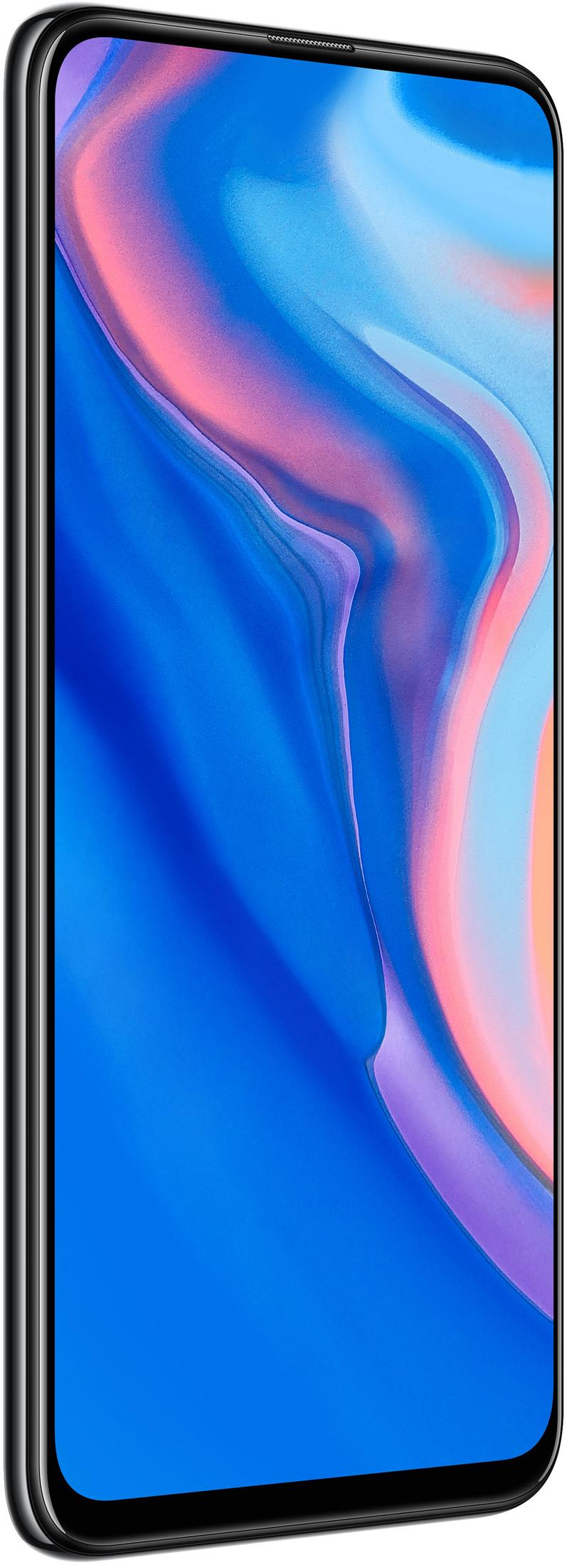 Uno smartphone con uno sfondo astratto e vibrante di sfumature blu, rosa e viola.