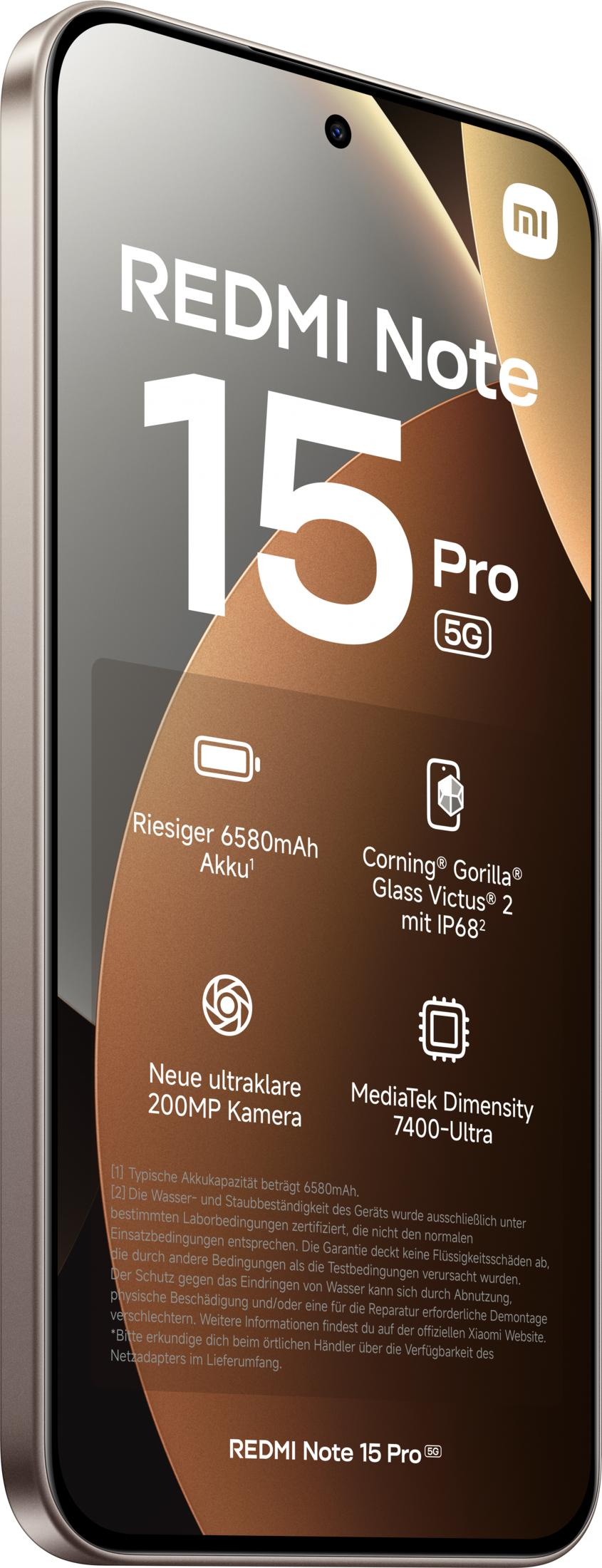 Redmi Note 15 Pro 5G telefoon met 6580mAh batterij, 200MP camera, Gorilla Glass Victus 2.